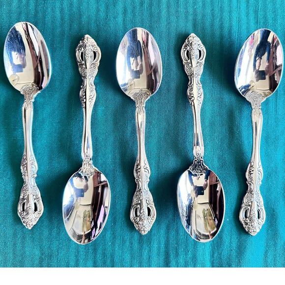 Oneida Michelangelo 18/10 Stainless Steel Oval Soup Spoons-Set of 5-Excellent! - Picture 3 of 5